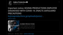 ¿Hideo Kojima en riesgo? Kojima Productions confirma su primer caso de coronavirus