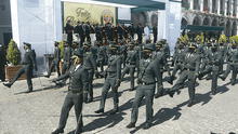 Aglomeraciones en el aniversario de la Policía Nacional en Arequipa