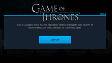 Game of Thrones: A minutos del final, HBO GO se cae e impide ver episodio a fans