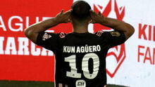 ‘Kun’ Agüero reaparece tras su problema en el corazón, anota un golazo y celebra a lo Messi