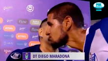 Luis Abram le pidió un beso a Diego Maradona tras el empate entre Vélez y Gimnasia [VIDEO]