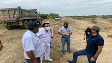 Alcaldes inspeccionan obra de las defensas ribereñas del Bajo Piura 