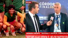 Hernán Crespo se quiebra al recordar a Maradona tras ganar Copa Sudamericana
