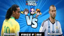 Ronaldinho y Mascherano jugarán partida de Free Fire por causa benéfica