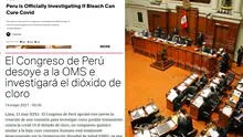 “Ridículo y vergüenza”: prensa mundial a Congreso de Perú por investigar dióxido de cloro