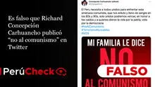 Es falso que Richard Concepción Carhuancho publicó “no al comunismo” en Twitter