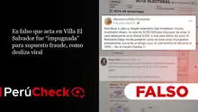 Es falso que acta en Villa El Salvador fue “impugnada” para supuesto fraude