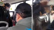 Cobradores de buses prestan protectores faciales a pasajeros durante operativos