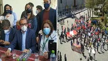 Lourdes Flores, Juan Sheput y Jorge del Castillo fueron recibidos con protestas en Arequipa
