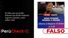 Es falso que un medio informó que Keiko Fujimori regresó a prisión, como indica viral