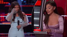 Ariana Grande llora al eliminar a concursante durante batallas de The voice USA