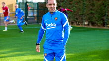 Sergi Barjuan dirigió su primer entrenamiento en el FC Barcelona