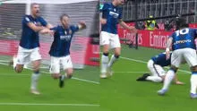 El festejo fallido de Dzeko y Calhanoglu después del gol de Inter de Milan