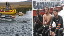 Tres nadadores franceses cruzaron el Lago Titicaca desde Bolivia hasta Perú
