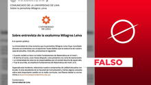 Es falso el comunicado atribuido a la Universidad de Lima sobre Milagros Leiva