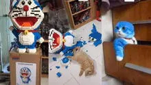 Gatito destruye el Lego de Doraemon de su dueño y este lo ‘castiga’ de una forma curiosa