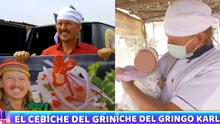 ‘Gringo Karl’ vende ceviche para mantener a su bebé: “Más tiempo para cuidarla” 