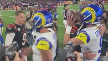 ¡Abrazo de campeones! Stafford y Burrow tuvieron emotivo encuentro tras la final del Super Bowl