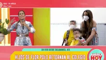 Flor Polo sorprendida al escuchar a su menor hijo cantando “Contigo Perú” al dejarlo en el colegio 