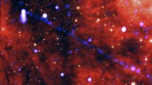 NASA capta impresionante imagen de una estrella disparando antimateria al espacio
