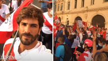 Israel Dreyfus participa en marcha contra Pedro Castillo 
