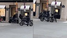 Delincuentes vestidos de negro asaltan Chanel y escapan en moto 