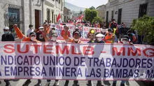 Arequipa: trabajadores de mina Las Bambas marchan y exigen volver a laborar 