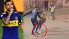 ¡Se picó y feo! Un futbolista callejero le metió 2 ‘caños’ a Tévez y este lo mandó al suelo