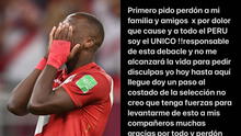 Luis Advíncula borró mensaje donde anunciaba su renuncia a la selección peruana