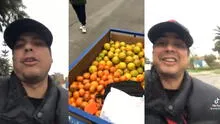 Andy V se graba vendiendo mandarinas en las calles: “Ganándonos la vida, ya tú sabes”