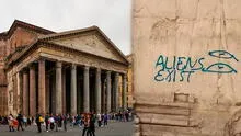 “Los aliens existen”: profanan Panteón de Roma con grafiti
