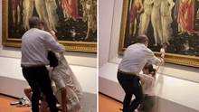 Policía italiana ‘arranca’ manos de manifestantes pegadas con superglue a cuadro de Botticelli