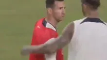 Lionel Messi encaró a Sergio Ramos por marca que casi lo manda al suelo en práctica del PSG