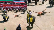 Escolares realizan tradicional desfile de Fiestas Patrias y recrean la ejecución de Túpac Amaru