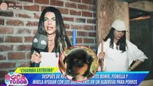 Fiorella Rodríguez y su hija hacen labor social ayudando a albergue que tiene más de 100 perritos