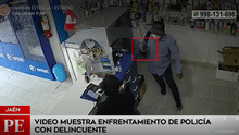 Jaén: cámaras de seguridad captaron enfrentamiento de policía con delincuente