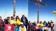 Jóvenes escalaron el volcán Misti y desde la cima entonaron el himno de Arequipa 