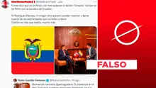 No, Pedro Castillo no recibió a Gustavo Petro con la bandera de Ecuador