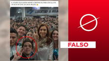 Es falso que la vicepresidenta de Argentina, Cristina Fernández, aparece en esta foto junto a su atacante