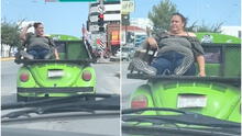 Conductor remodela su auto escarabajo y agrega un asiento ‘VIP’ para llevar a una mujer