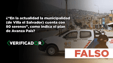 Es falso que “en la actualidad la Municipalidad (de Villa El Salvador) cuenta con 80 serenos”, como indica el plan de Avanza País