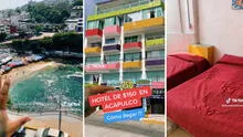 Joven muestra cómo se ve el hotel más barato que hay en Acapulco y los usuarios no lo pueden creer