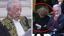Patricia Llosa es captada durmiéndose durante discurso de Mario Vargas Llosa en Academia Francesa