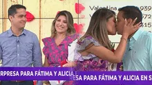 Fátima Aguilar y Alicia Retto son sorprendidas en vivo por sus parejas en San Valentín