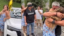 Alejandra Baigorria sorprende a su papá con camioneta por su cumpleaños y él rompe en llanto