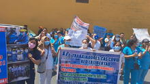 Trabajadores CAS COVID-19 protestaron por no renovación de contratos en Trujillo