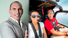 Rafael Fernández se luce enamorado al lado de joven aeromoza: "2 pilotos en el aire"