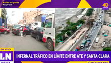 Ate: usuarios reportan gran congestión vehicular tras el cierre del puente Huachipa