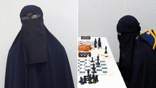 Joven se disfraza de mujer con un velo para participar en un campeonato de ajedrez femenino