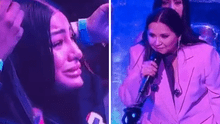 Cantante Ana Gabriel, en medio de su concierto, le pide disculpas a Yailin y ella rompe en llanto